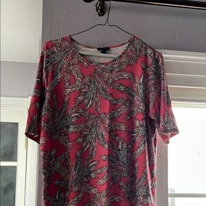 J. Jill Gray Tan Graphic Short Sleeve Tee